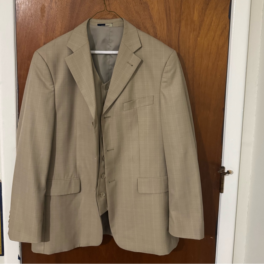 Men's Tan Suit Blazer & Matching Vest. No Pants.